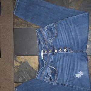 KanCan High Rise Distressed Blue Jeans